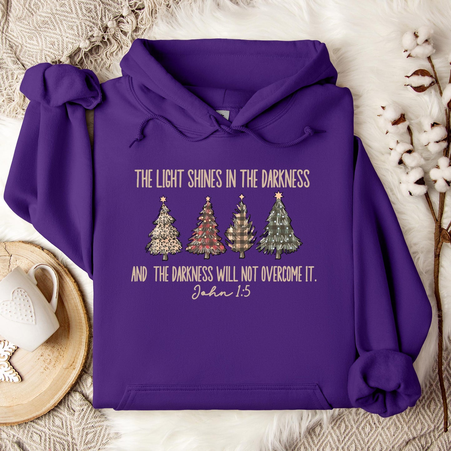 The Light Shines In The Darkness And The Darkness Will Not Overcome It John 1.5 Hoodie