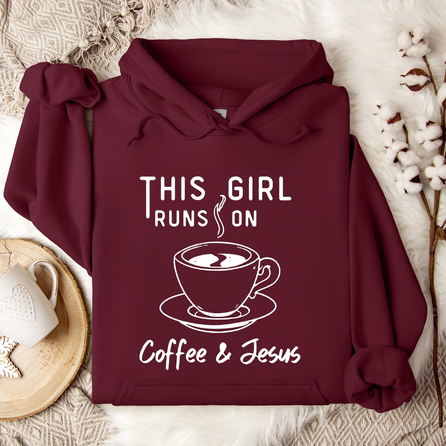 This Girl Runs On Coffee & Jesus Hoodie