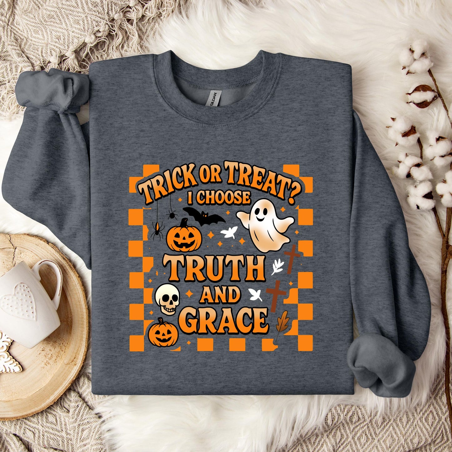 Trick Or Treat I Choose Truth And Grace Sweatshirt