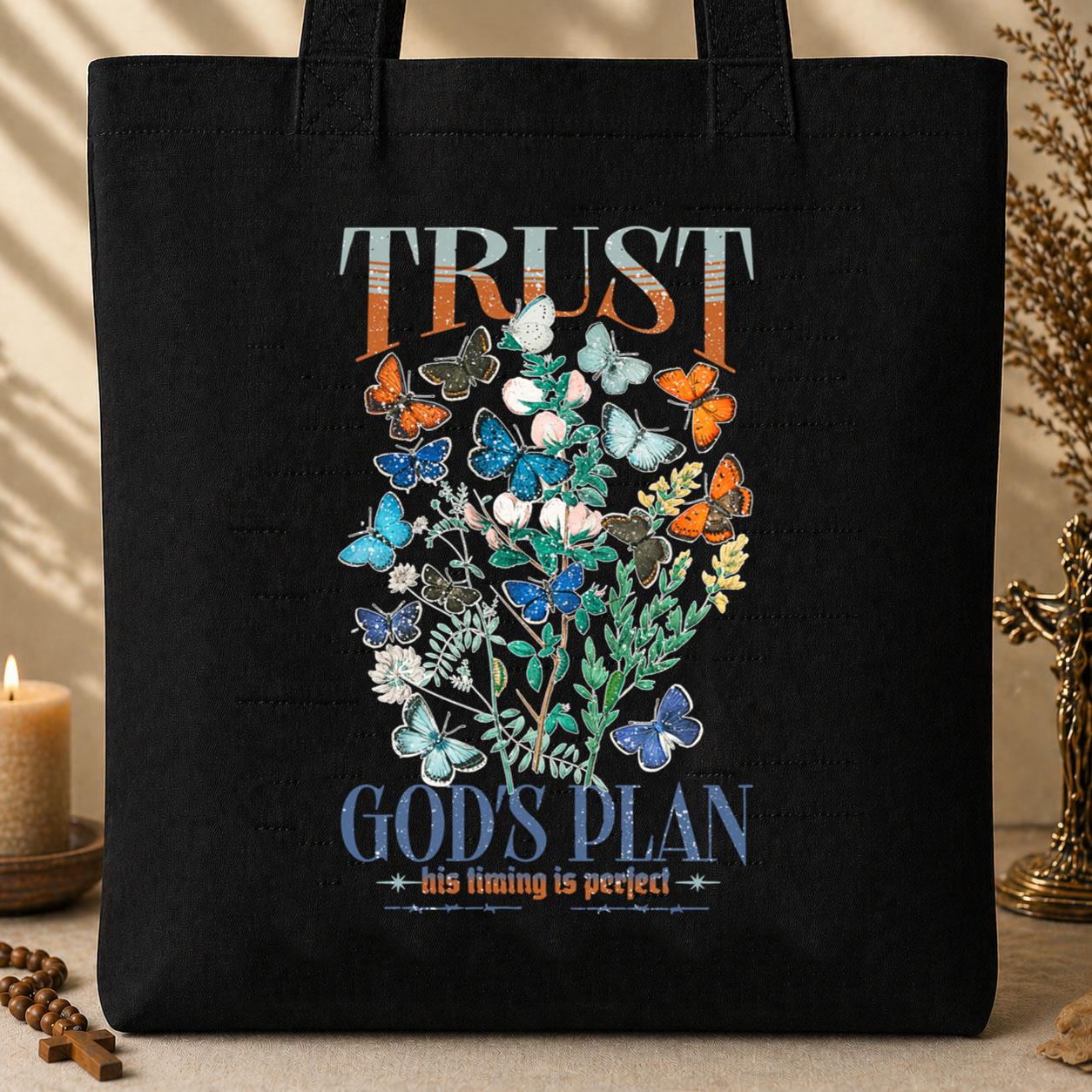 Trust God_s Plane His Timing Is Perfect Tote Bag