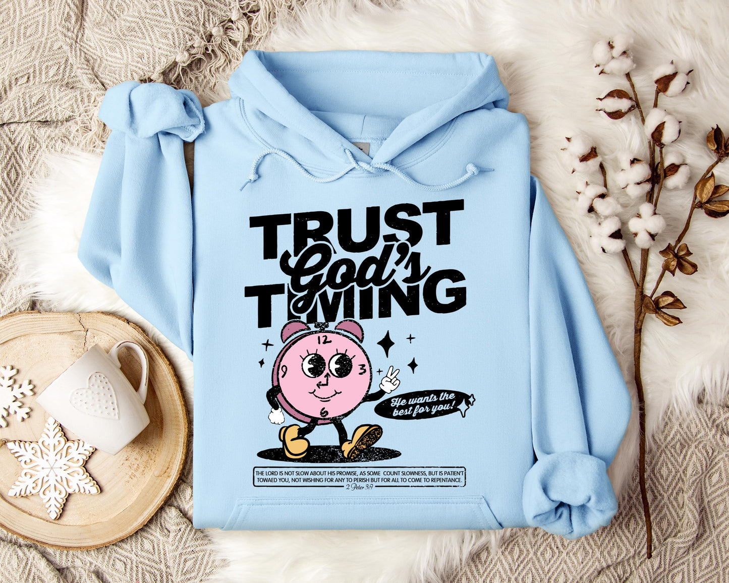 Trust God's Timing He Wants The Best For You Hoodie