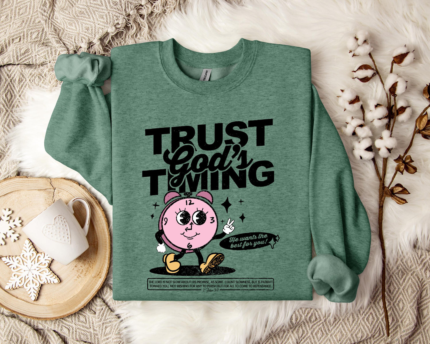 Trust God's Timing He Wants The Best For You Sweatshirt
