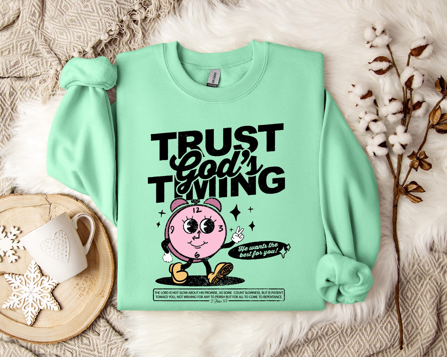 Trust God's Timing He Wants The Best For You Sweatshirt