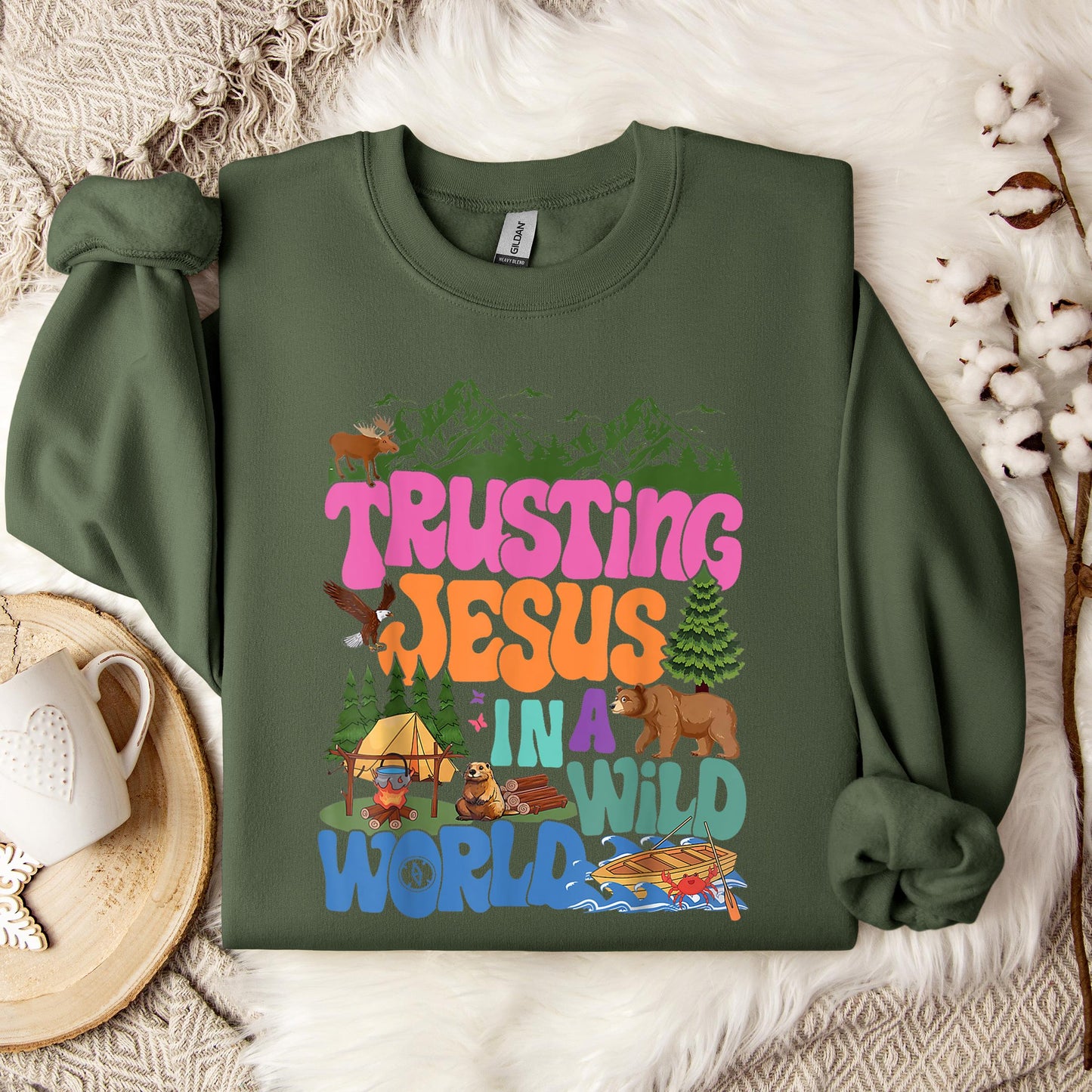 Trusting Jesus In A Wild World Sweatshirt