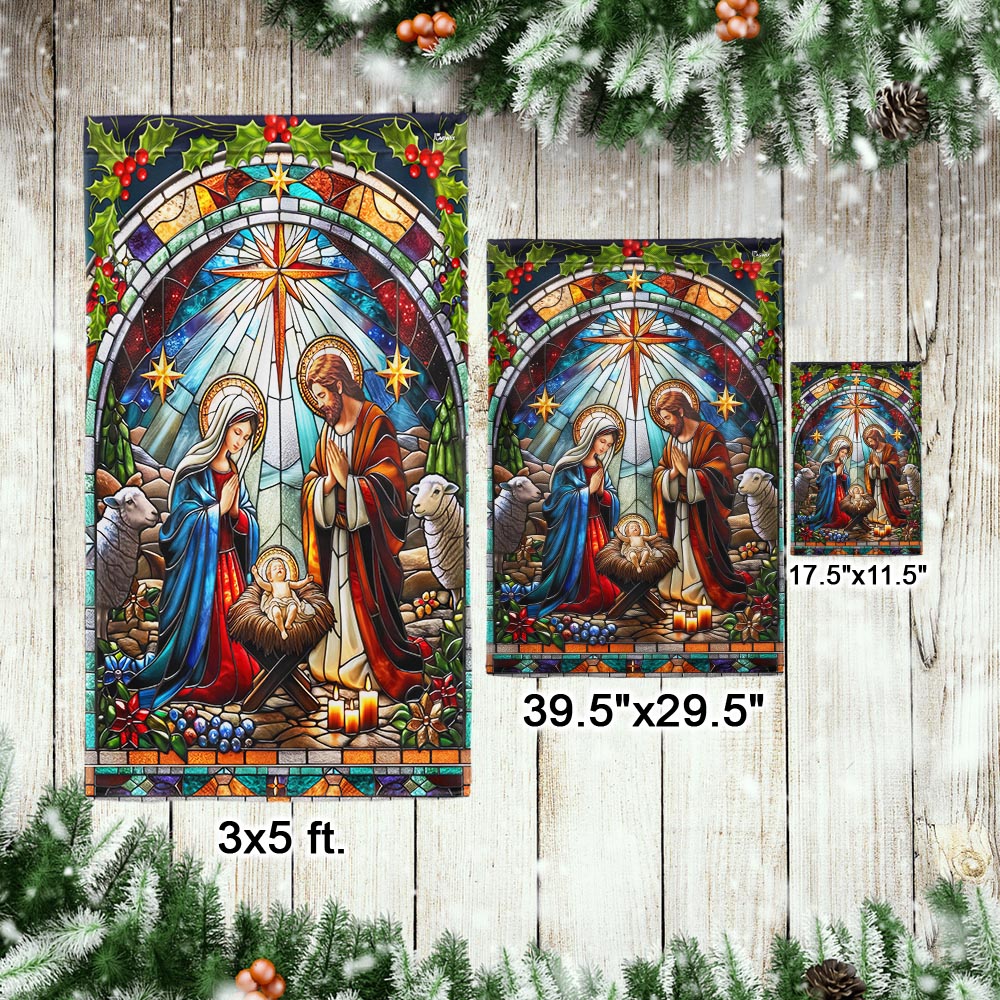 Nativity of Jesus Christmas Oh Holy Night Flag