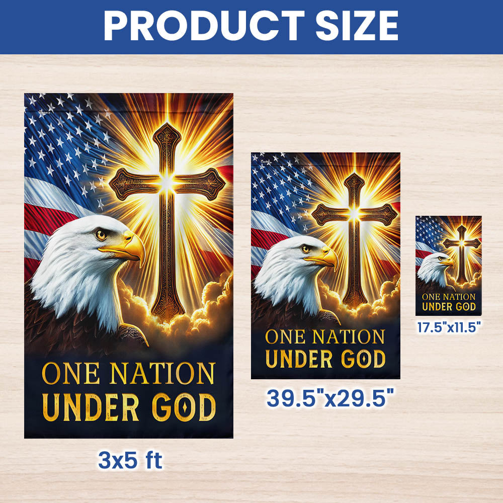 Eagle Patriot Christian Cross One Nation Under God Flag