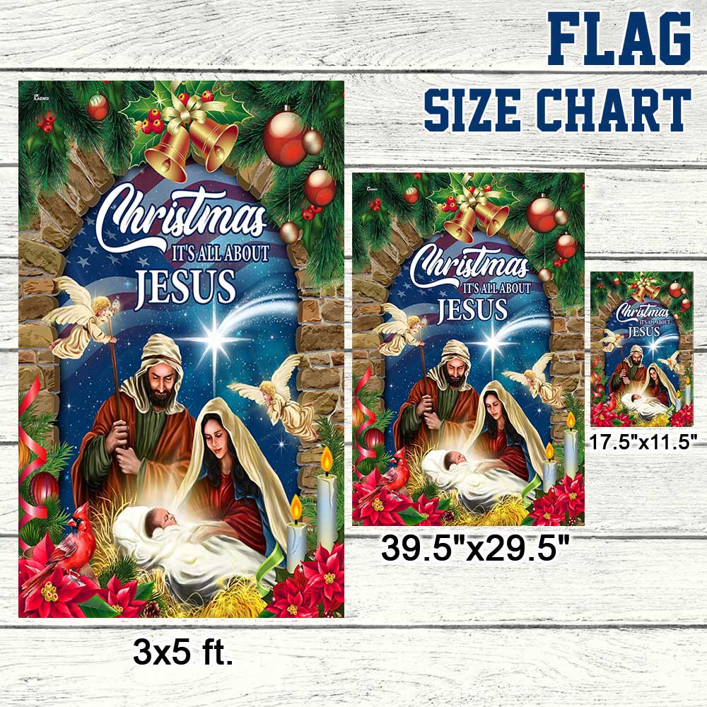 Nativity of Jesus Christmas Flag Christmas It's All About Jesus