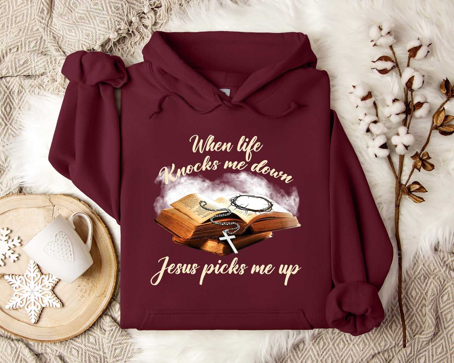 When Life Knocks Me Down Jesus Picks Me Up Hoodie