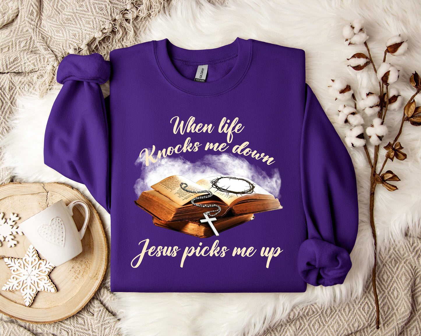 When Life Knocks Me Down Jesus Picks Me Up Sweatshirt