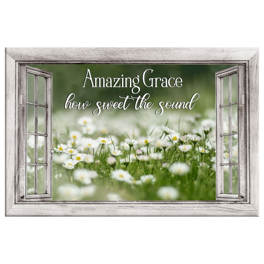 Amazing Grace Wall Art: Amazing Grace How Sweet The Sound Canvas, Daisy Paintings