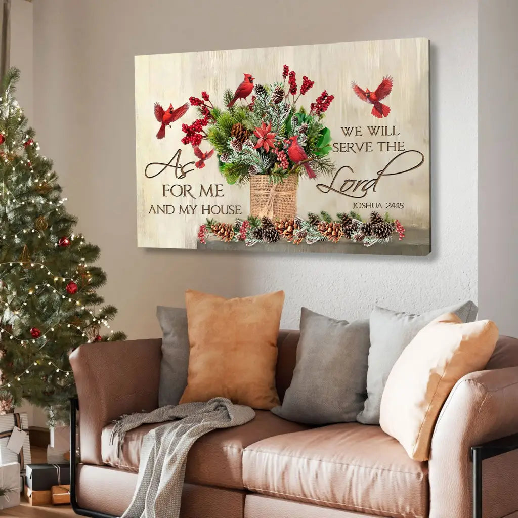 As For Me And My House Christmas Wall Art Canvas