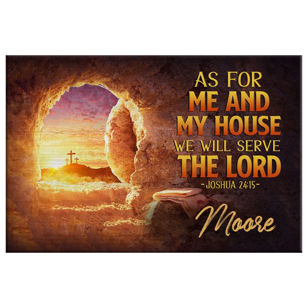 Personalized Wall Art, As for Me and My House Joshua 24:15, Custom Family Name Canvas