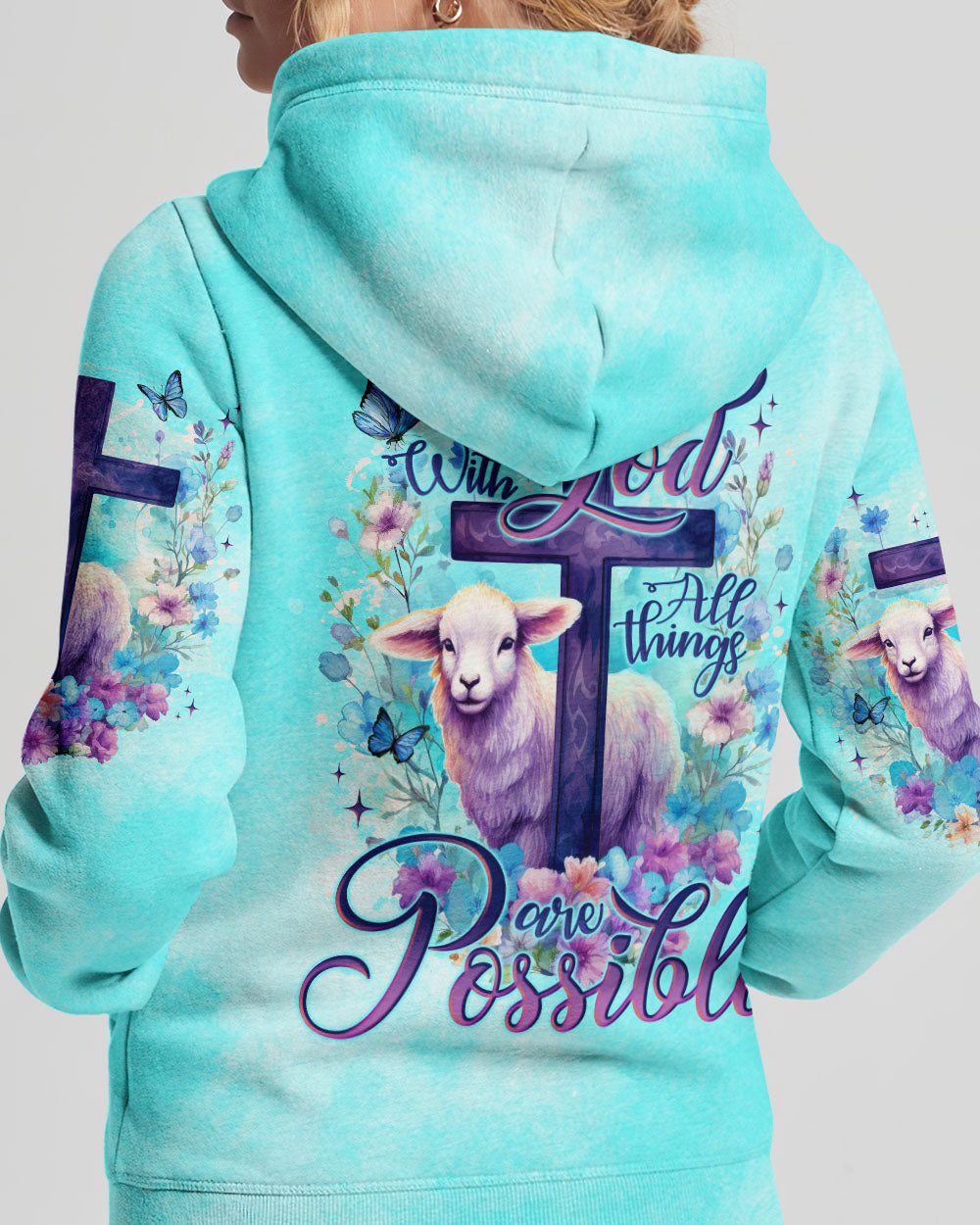 With God All Things Are Possible Lamb Hoodie