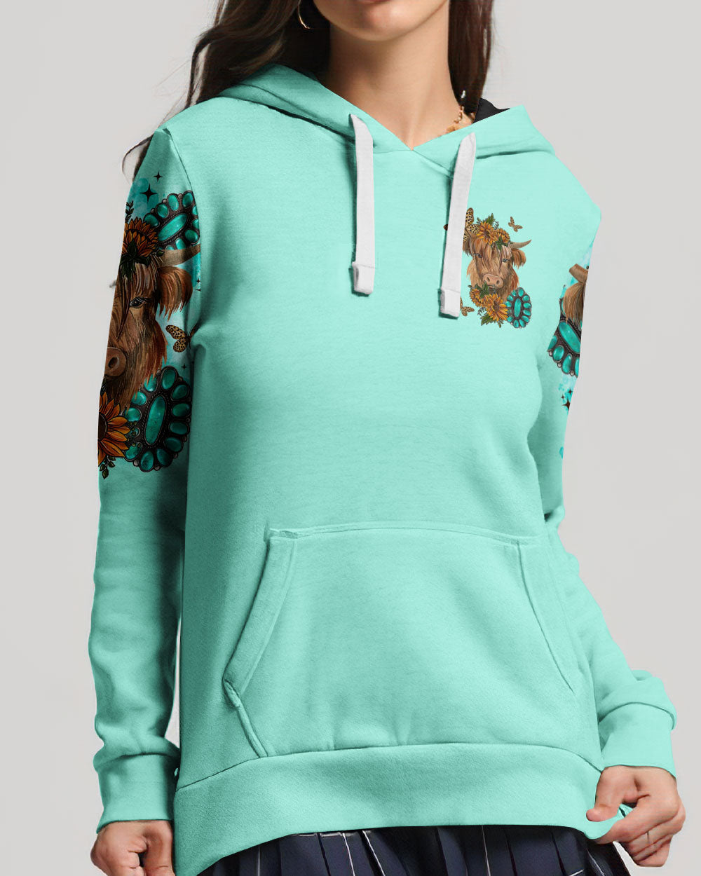 Living Life Somewhere Between Jesus Cow Hoodie