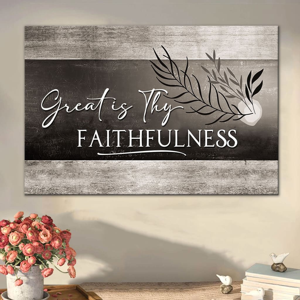 Christian Art: Great Is Thy Faithfulness Wall Art Canvas Print, Christian Wall Decor