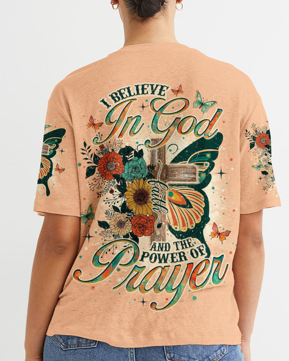 I Believe In God Butterfly T-Shirt