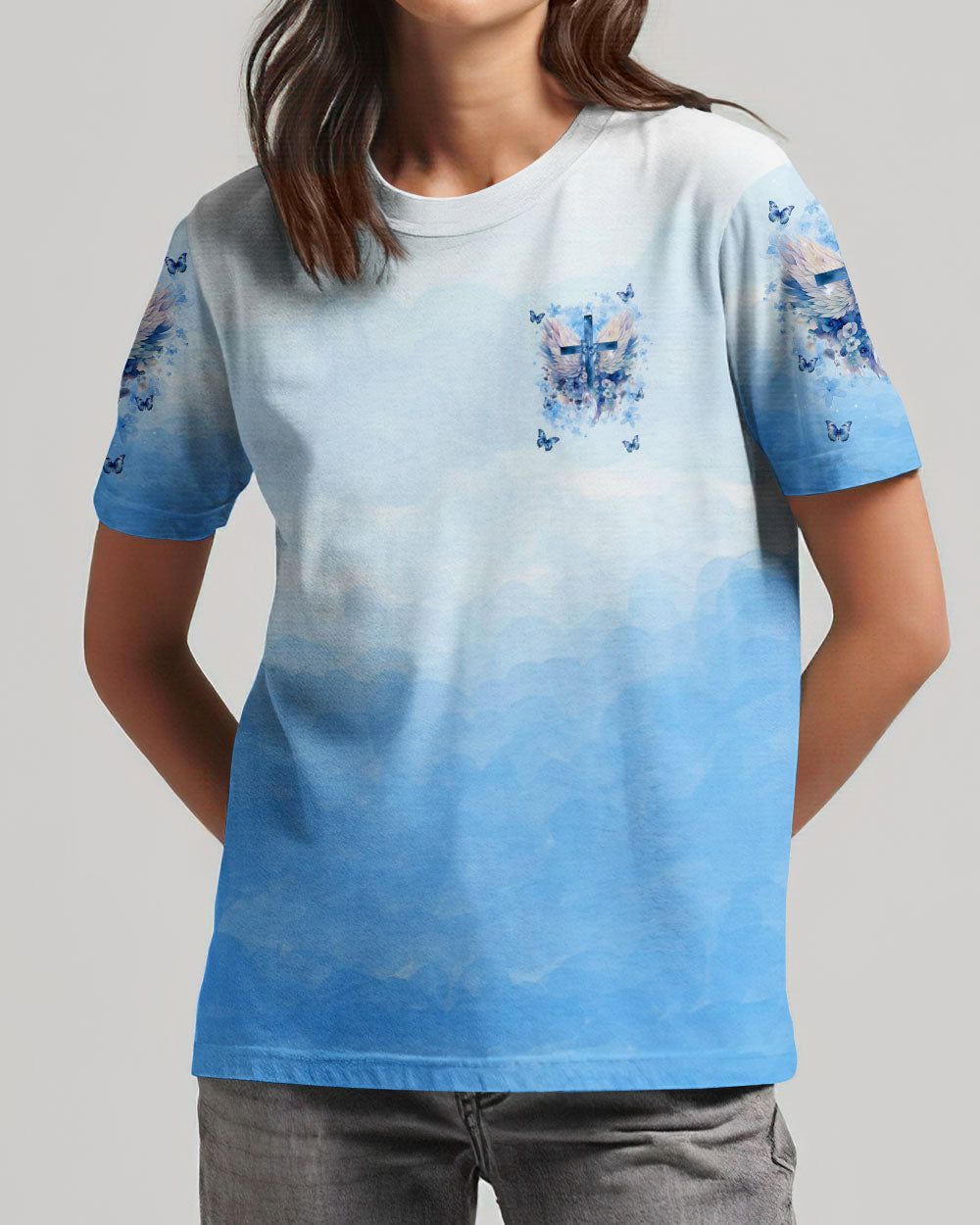 When God Steps In Miracles Happen Wings T-Shirt 1