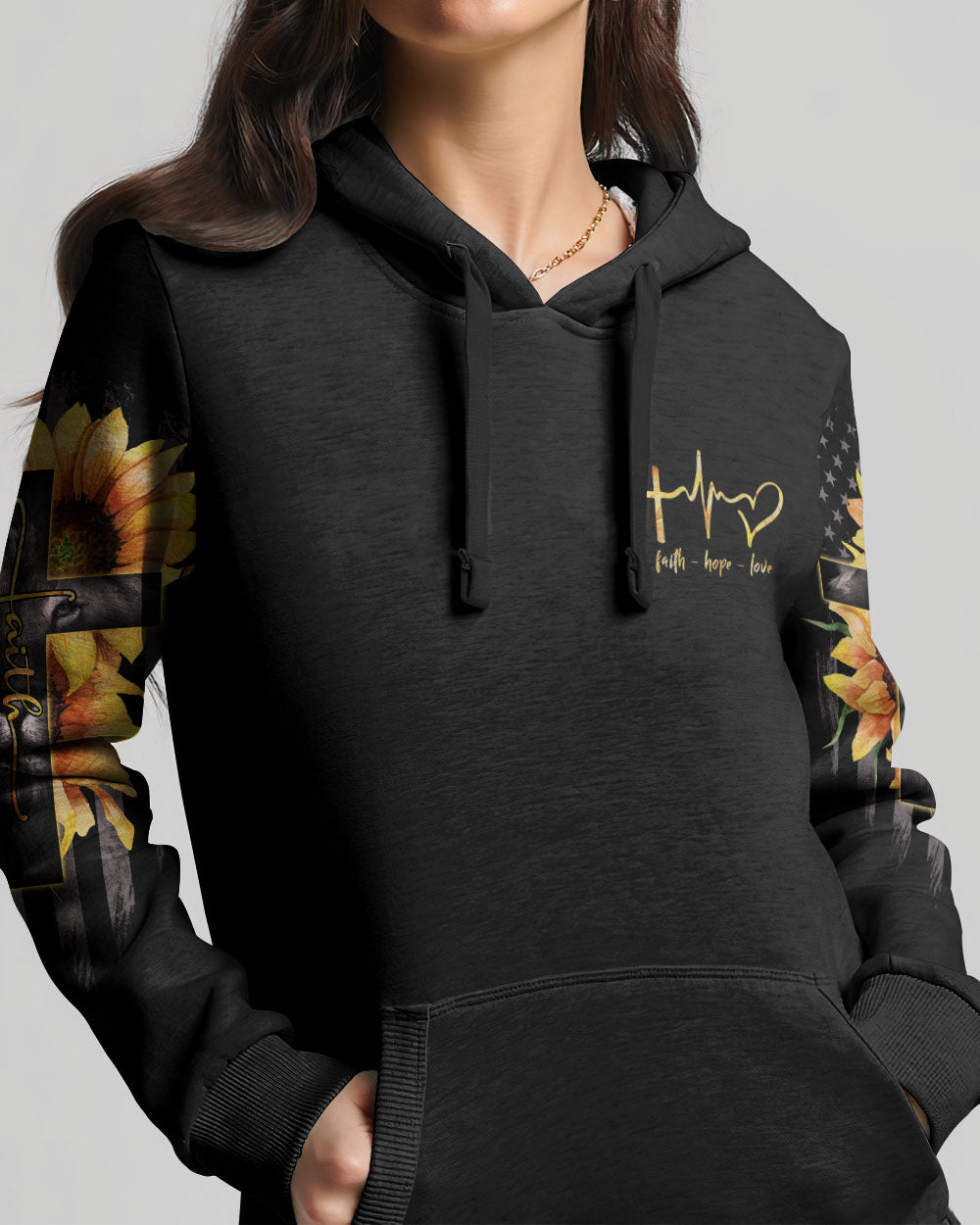 Faith Lion Cross Flag Hoodie
