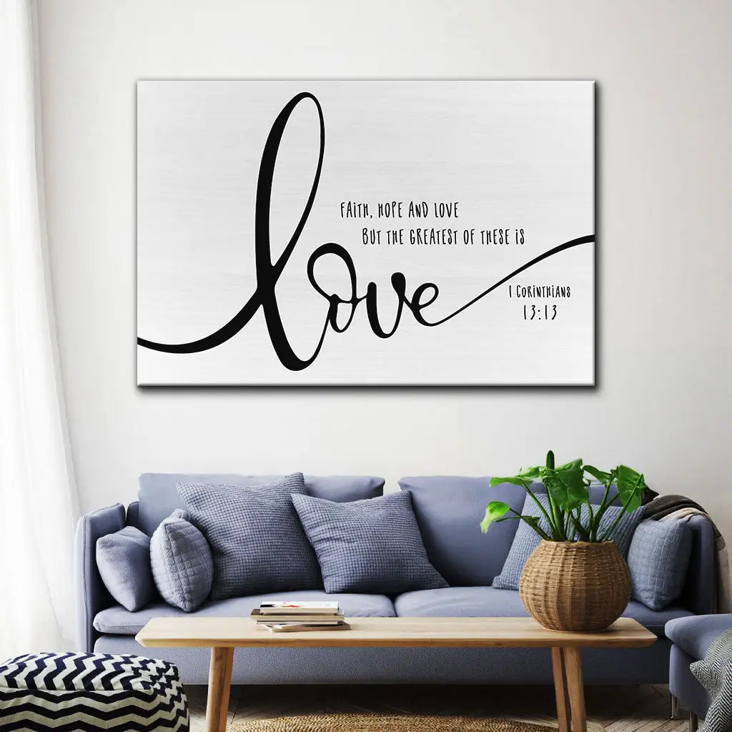 Faith Hope And Love Wall Art Canvas