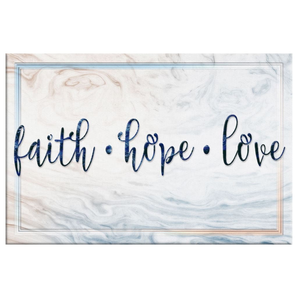 Rustic Faith Hope Love Wall Art Canvas, Christian Wall Decor