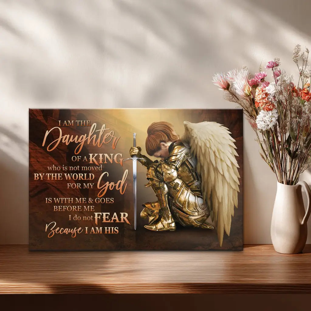 Female Warrior, I Am The Daughter Of A King, Christian Wall Art Canvas