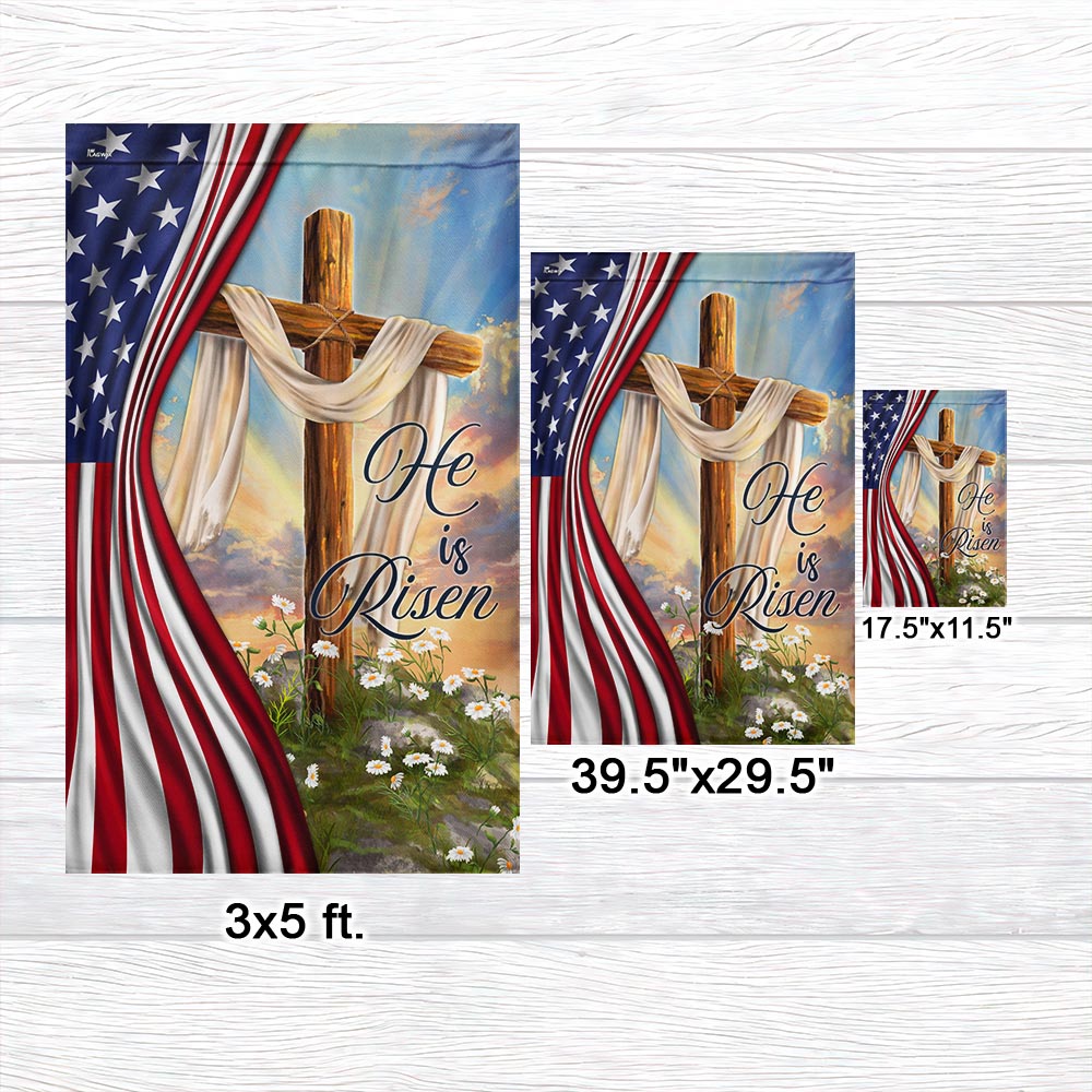 FLAGWIX Jesus Christian Cross Easter Resurrection of Jesus He Is Risen Flag