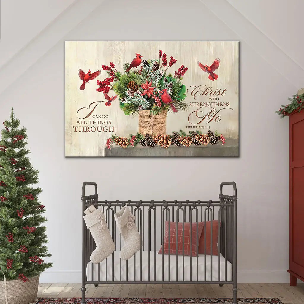I Can Do All Things Through Christ Christmas Wall Art Canvas