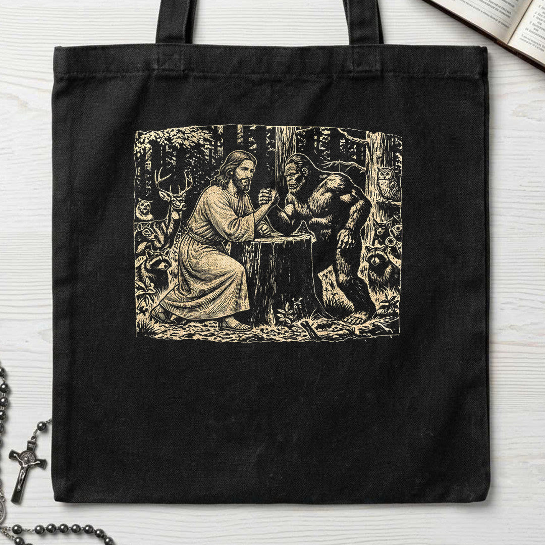 Jesus And Bigfoot Arm Wrestling 01