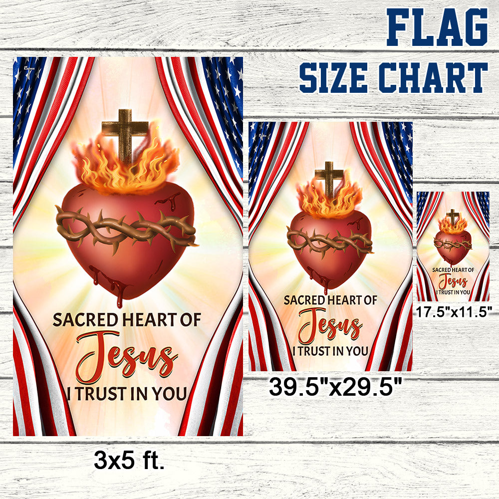 Sacred Heart Of Jesus I Trust In You Jesus American Flag