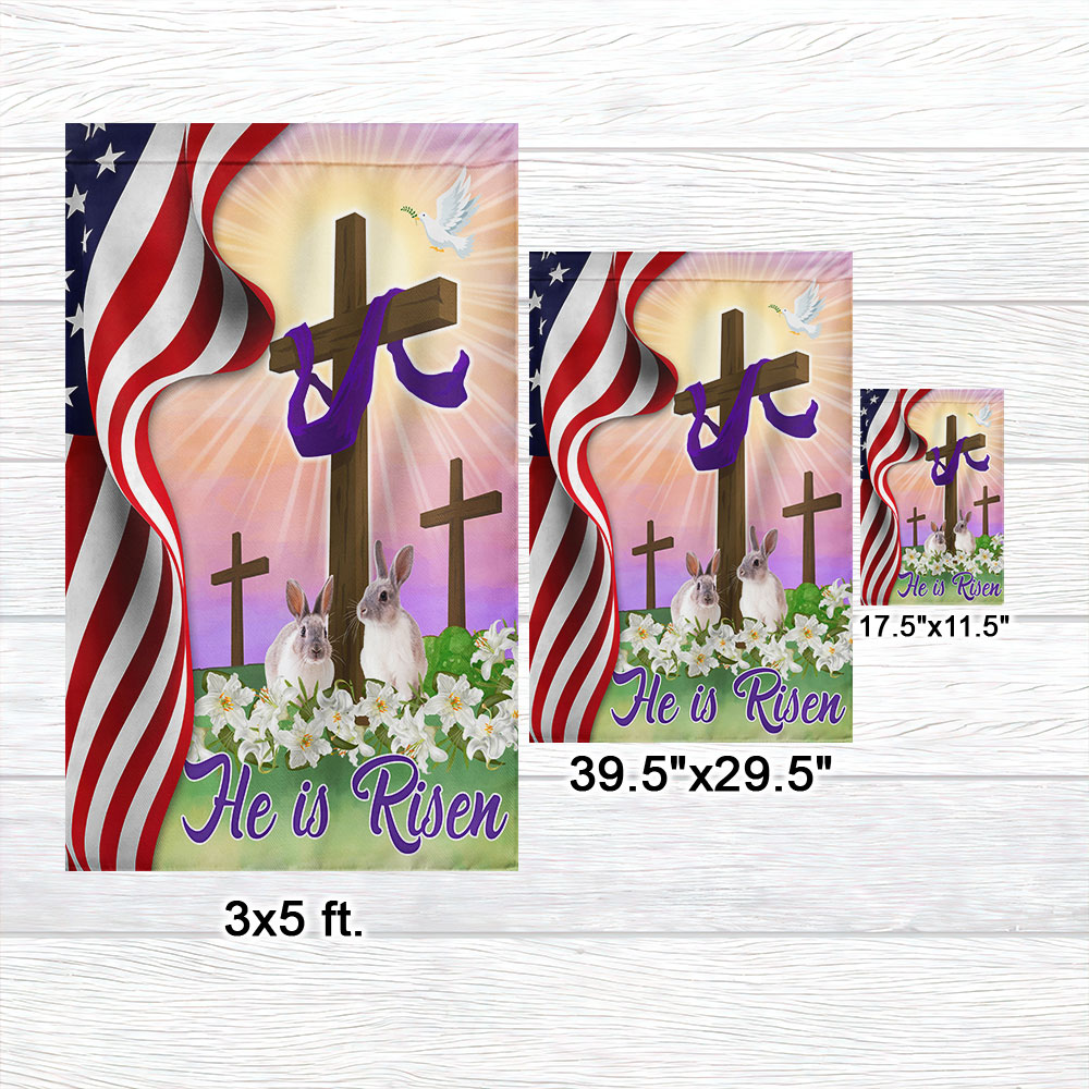 Easter Jesus Cross He Is Risen Flag