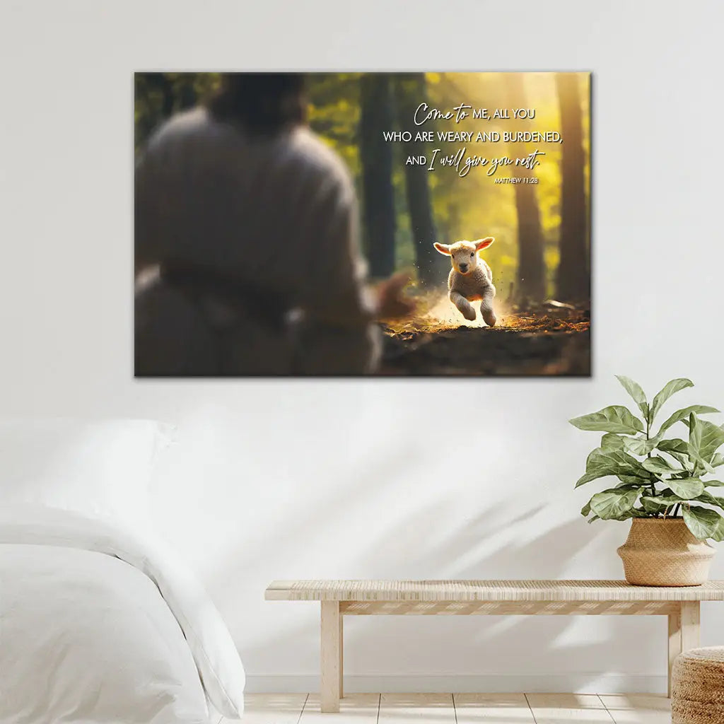 Matthew 11:28 Come To Me All You Who Are Weary Wall Art Canvas
