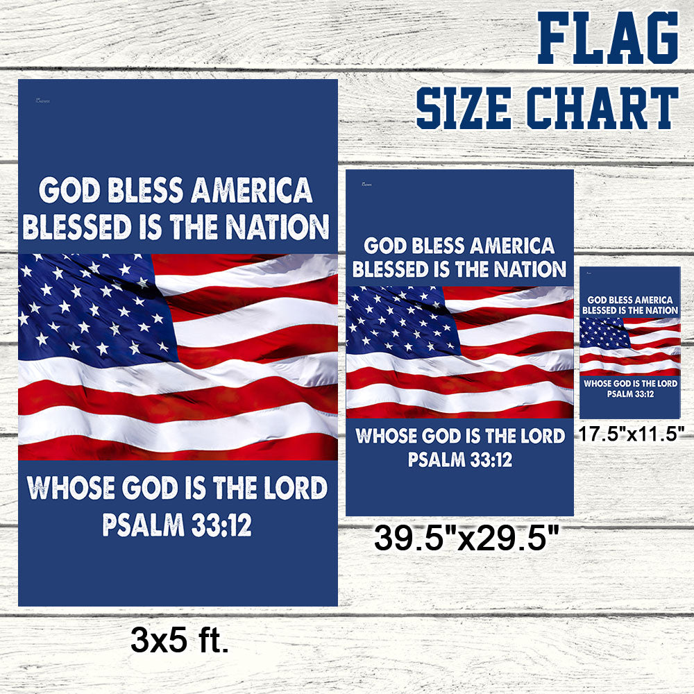 God Bless America Blessed Is The Nation Whose God Is The Lord Flag