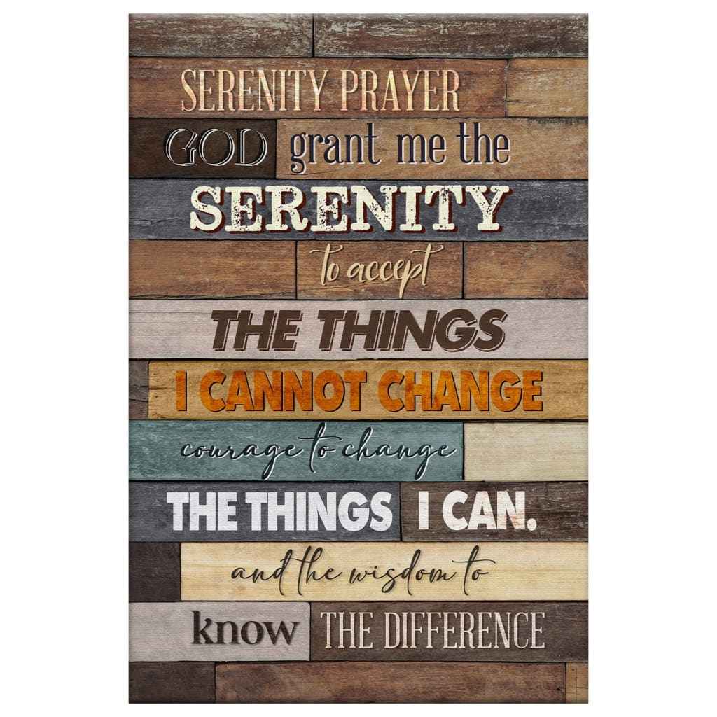 Serenity Prayer, Rustic, Christian Wall Art Canvas