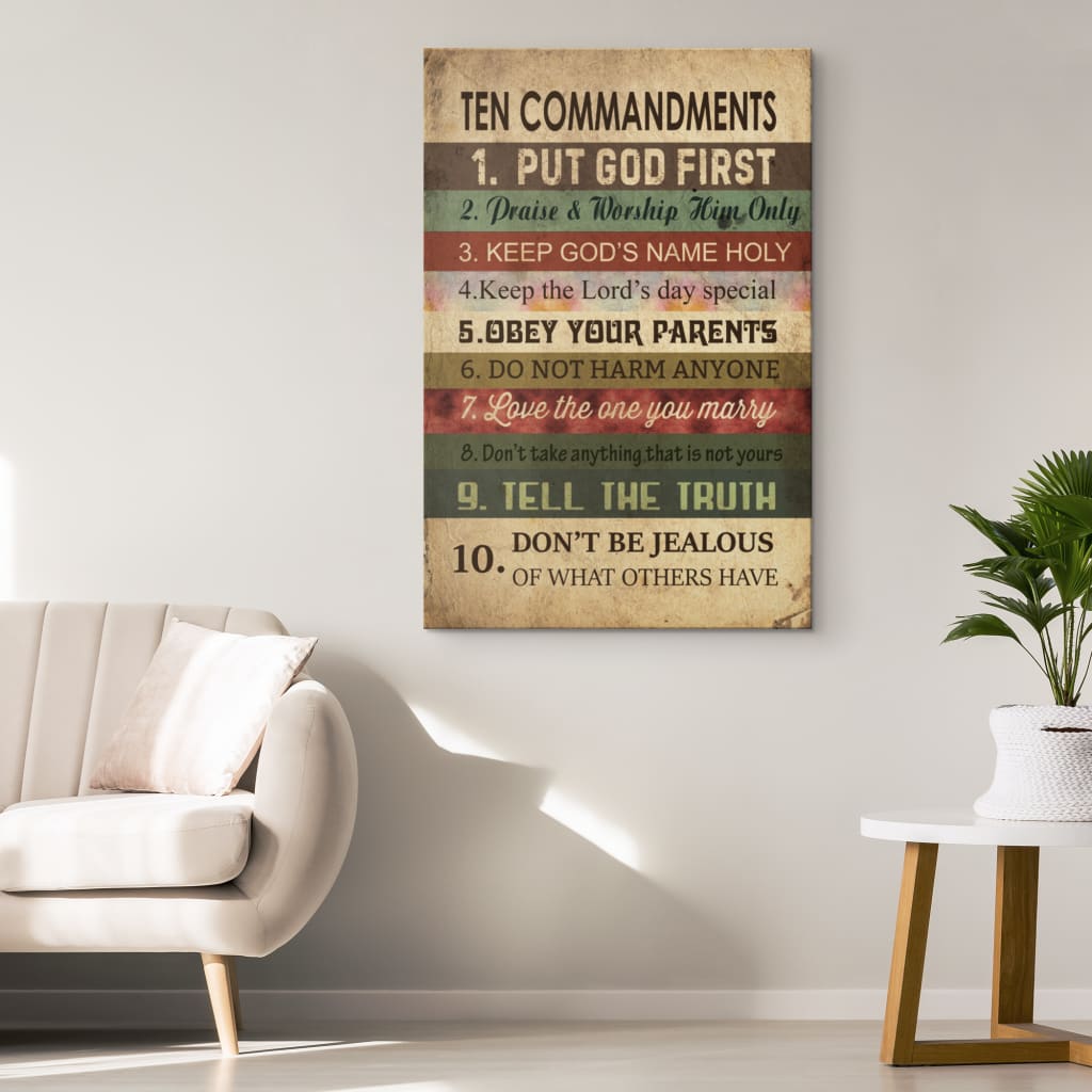 Ten Commandments Wall Art Canvas