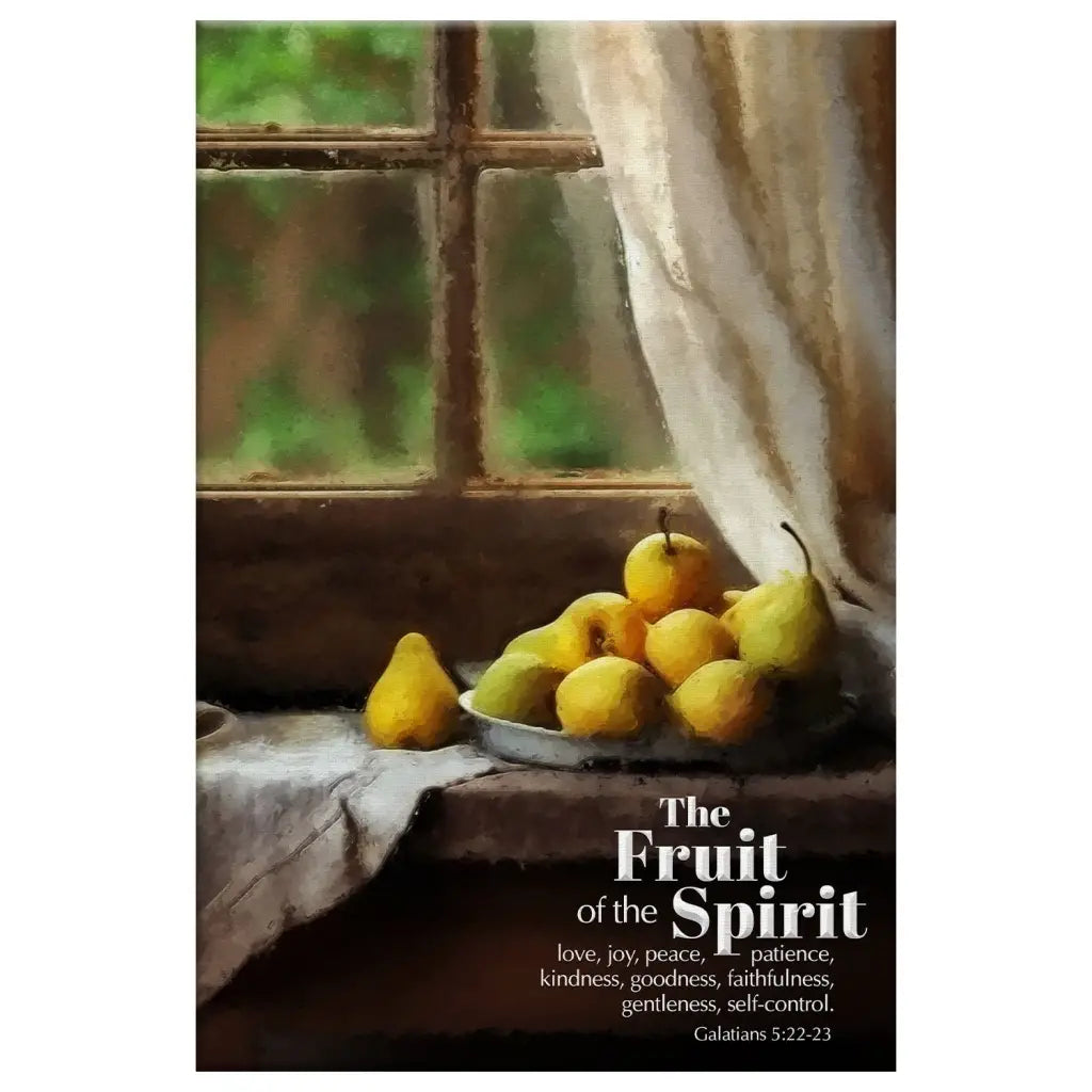 The Fruit Of The Spirit Wall Art, Vintage Window, Christian Canvas Art