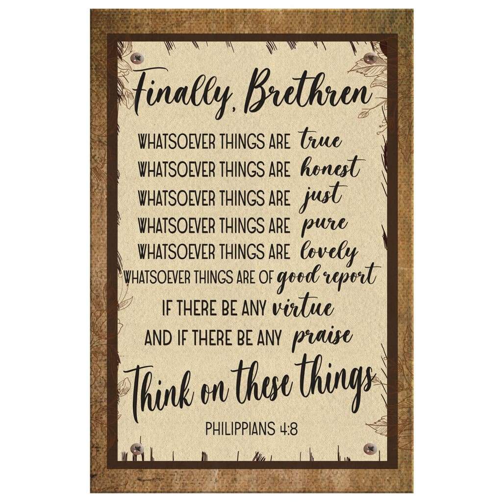 Whatsoever Things Are True Philippians 4:8 Bible Verse Wall Art Canvas