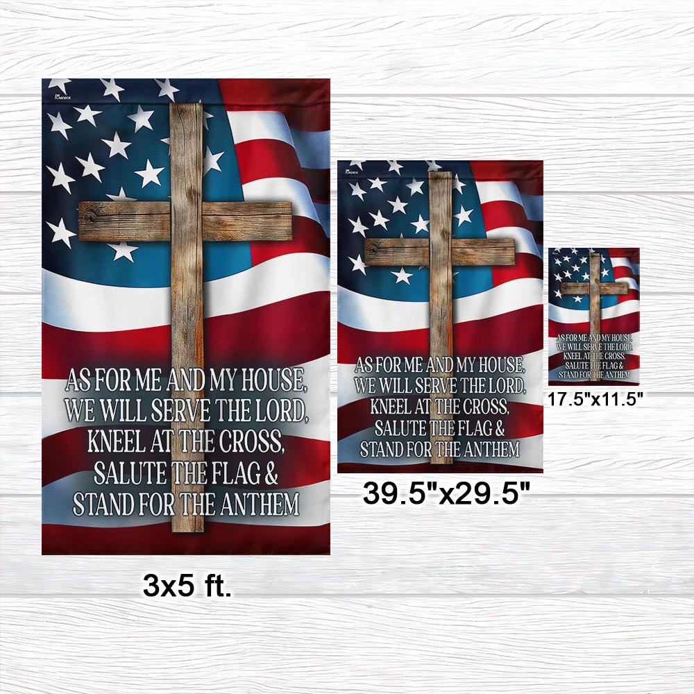 FLAGWIX Jesus Cross Patriotic Flag As For Me And My House We Will Serve The Lord Flag