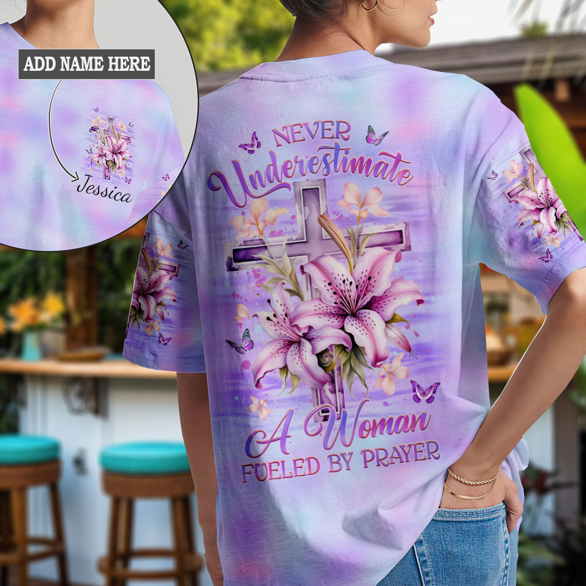 Never Underestimate A Woman Fueled By Prayer T-Shirt