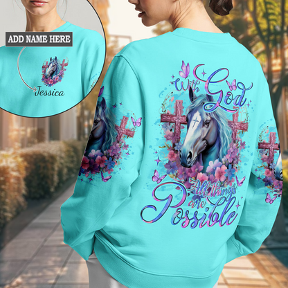 With God All Things Are Possible Horse Sweatshirt 2