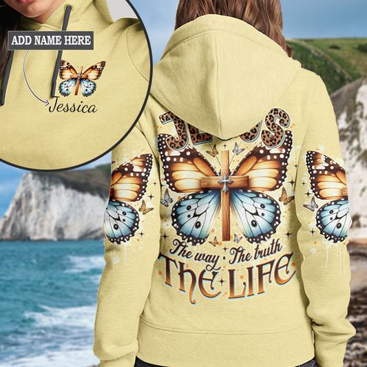 Jesus The Way The Truth The Life Butterfly Hoodie