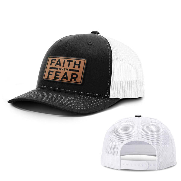 Faith Over Fear Leather Patch Hats