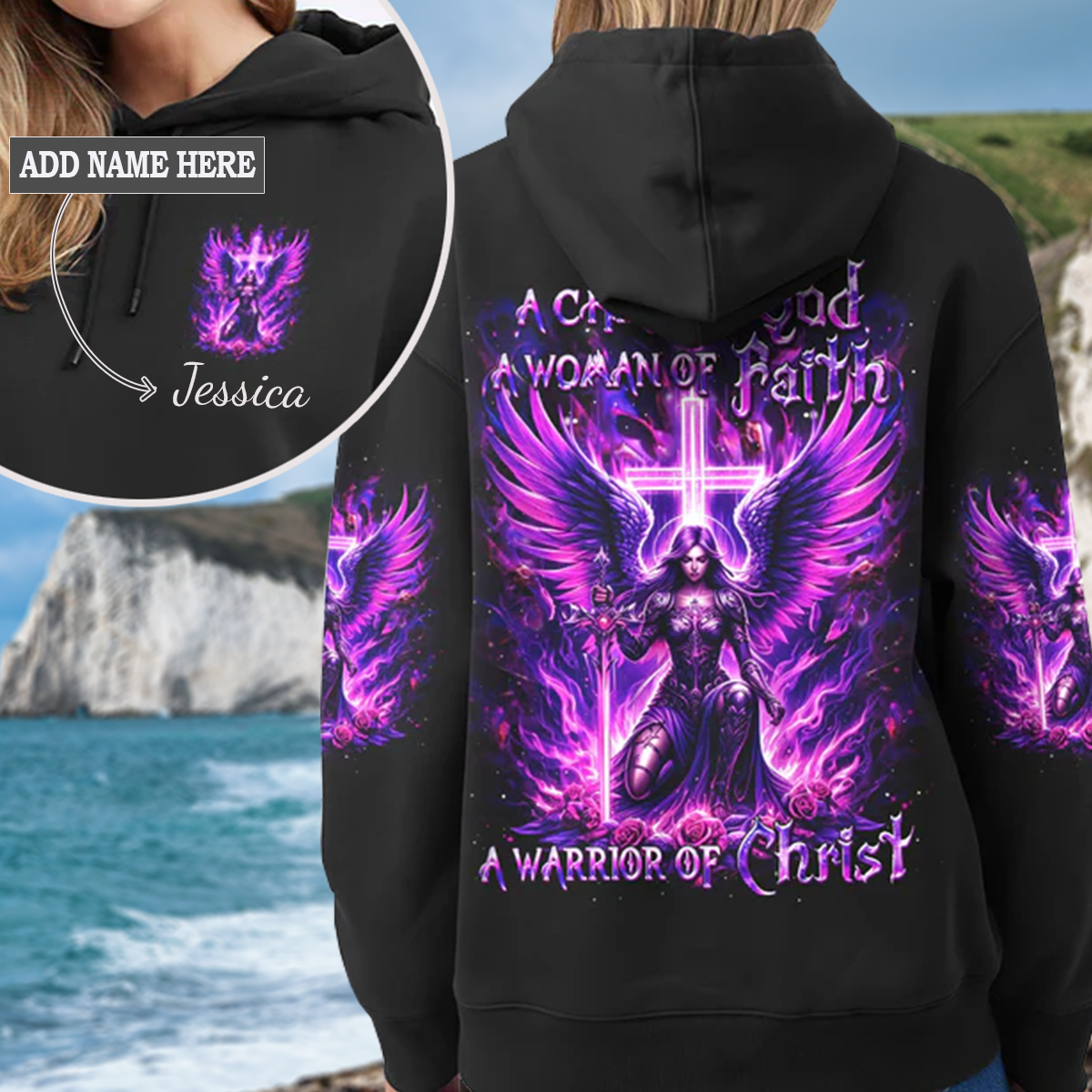 A Child Of God A Woman Of Faith Women's All Over Print Hoodie 1