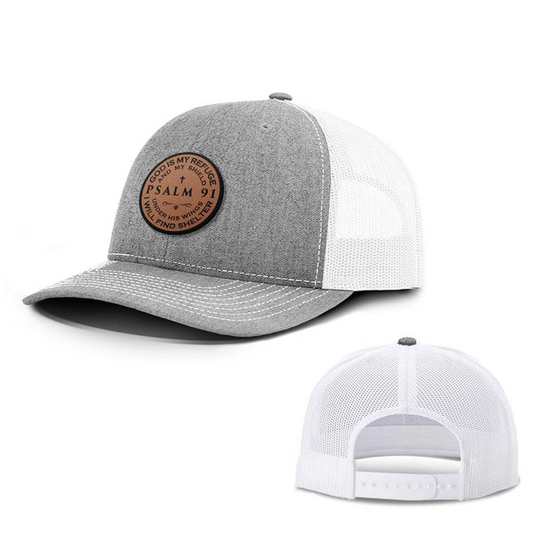 Psalm 91 Circle Leather Patch Hats