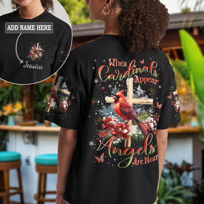 When Cardinals Appear Angels Are Near Christmas T-Shirt 4