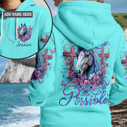 With God All Things Are Possible Horse Hoodie 2