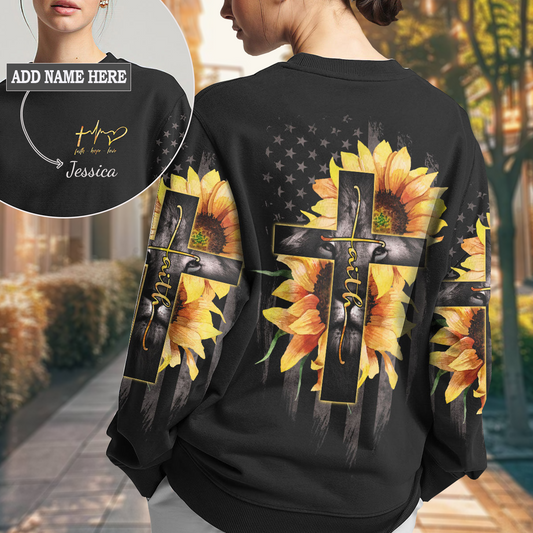 Faith Lion Cross Flag Sweatshirt