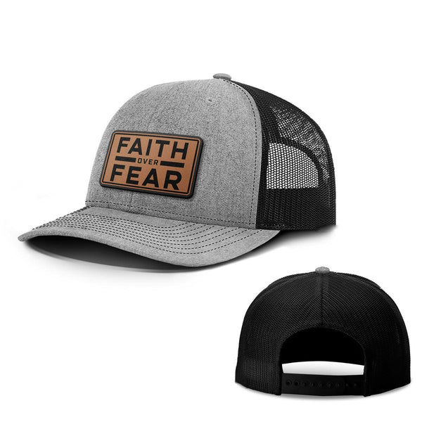 Faith Over Fear Leather Patch Hats