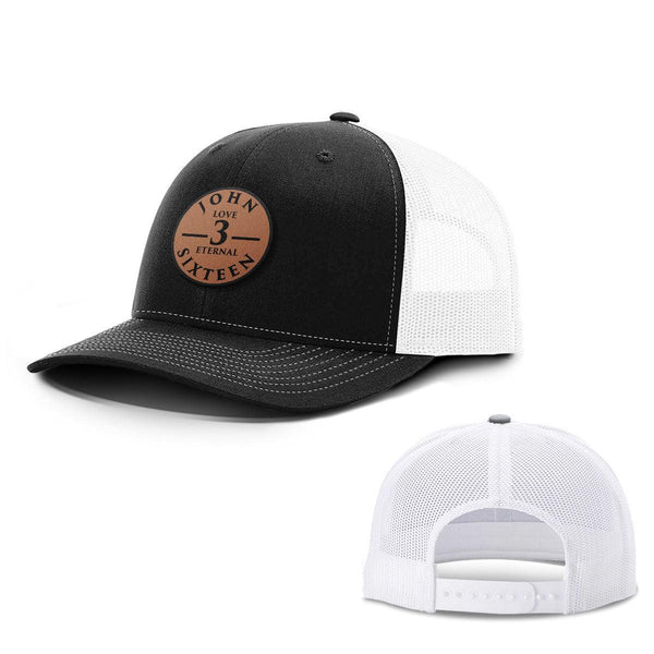 John 3 Sixteen Leather Patch Hats