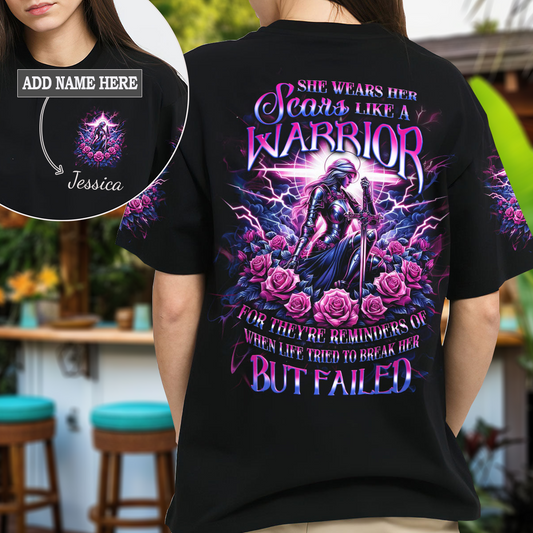She Wears Her Scars Like A Warrior T-Shirt