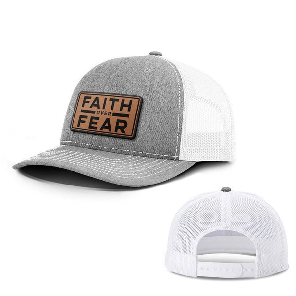 Faith Over Fear Leather Patch Hats